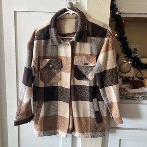 Plaid Shacket with Pockets